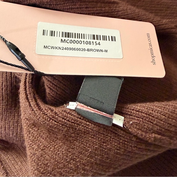 Women's Brown V-Neck Single-Button Knit Cardigan - Picture 8 of 10